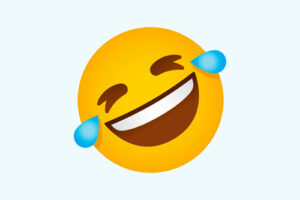 Yellow emoji face laughing crying